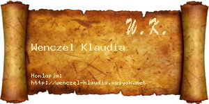 Wenczel Klaudia névjegykártya