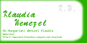 klaudia wenczel business card